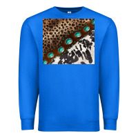 True Royal leopard and cowhide gemstone leather Premium Sweatshirt - BarkalooDesign