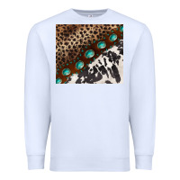 White leopard and cowhide gemstone leather Premium Sweatshirt - BarkalooDesign