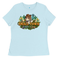 Baby Blue Small town Easter Day Ladies Tee - NancyCooperArtShop
