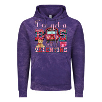 Cloud Purple i've got a bus full of valentine Vintage Hoodie - OliviaCreatesArt