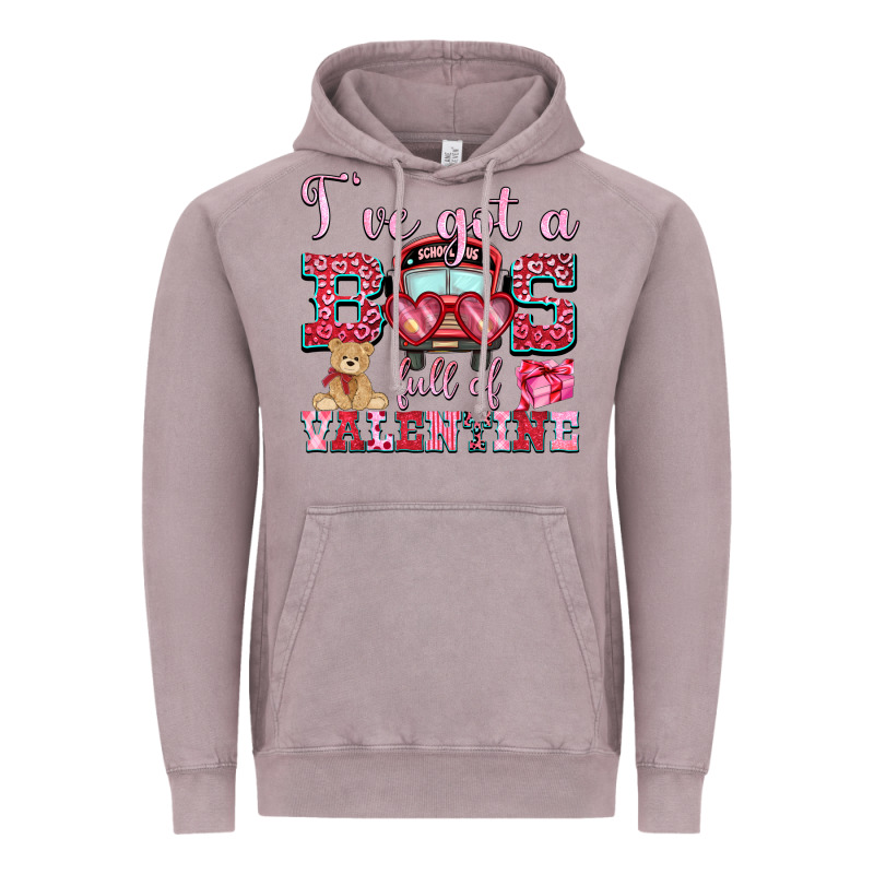 I've Got A Bus Full Of Valentine Vintage Hoodie by OliviaCreatesArt | Teevron
