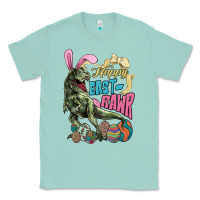 Seafoam Happy Easter Day T-Rex Classic Tee - HowdyJamesFarm