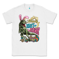 White Happy Easter Day T-Rex Classic Tee - HowdyJamesFarm
