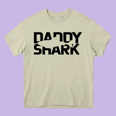 Daddy Shark Heavy Core Tee Designed By Bettercallsaul