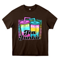 Chocolate Brown tea junkie Heavy Core Tee - JahusDesignShop