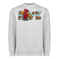 Heather Grey love rooster head Heavyweight Sweatshirt - LillyAllenDesigns