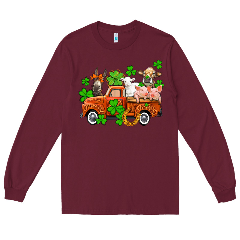 St. Patrick's Farm Animals And Truck Long Sleeve Tee by OliviaCreatesArt | Teevron