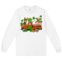 White St. Patrick's farm animals and truck Long Sleeve Tee - OliviaCreatesArt