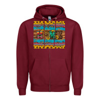 Burgundy western home wind wheel sunflowers Zipper Hoodie - Artiststas