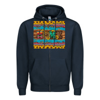 Navy western home wind wheel sunflowers Zipper Hoodie - Artiststas