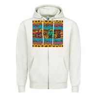 Oatmeal Heather western home wind wheel sunflowers Zipper Hoodie - Artiststas