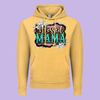 Blessed Mama Vintage Hoodie Designed By Oliviacreatesart
