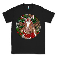 Black Brown Cow Christmas Classic Tee - RanaPortraitStore