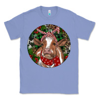 Colony Blue Brown Cow Christmas Classic Tee - RanaPortraitStore