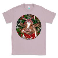 Lilac Brown Cow Christmas Classic Tee - RanaPortraitStore