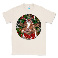 Natural Brown Cow Christmas Classic Tee - RanaPortraitStore