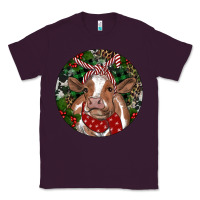 Plum Brown Cow Christmas Classic Tee - RanaPortraitStore