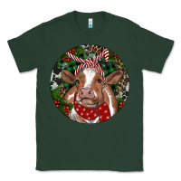 Sports Green Brown Cow Christmas Classic Tee - RanaPortraitStore