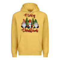 Antique Gold Merry Christmas Gnomes Premium Hoodie - RanaPortraitStore