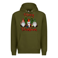 Army Green Merry Christmas Gnomes Premium Hoodie - RanaPortraitStore