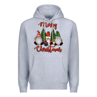 Heather Grey Merry Christmas Gnomes Premium Hoodie - RanaPortraitStore