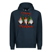 Navy Merry Christmas Gnomes Premium Hoodie - RanaPortraitStore