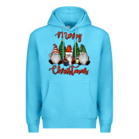 Ocean Blue Merry Christmas Gnomes Premium Hoodie - RanaPortraitStore