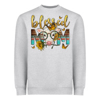 Heather Grey Western Blessed Mom Baby Calf Heavyweight Sweatshirt - LillyAllenDesigns
