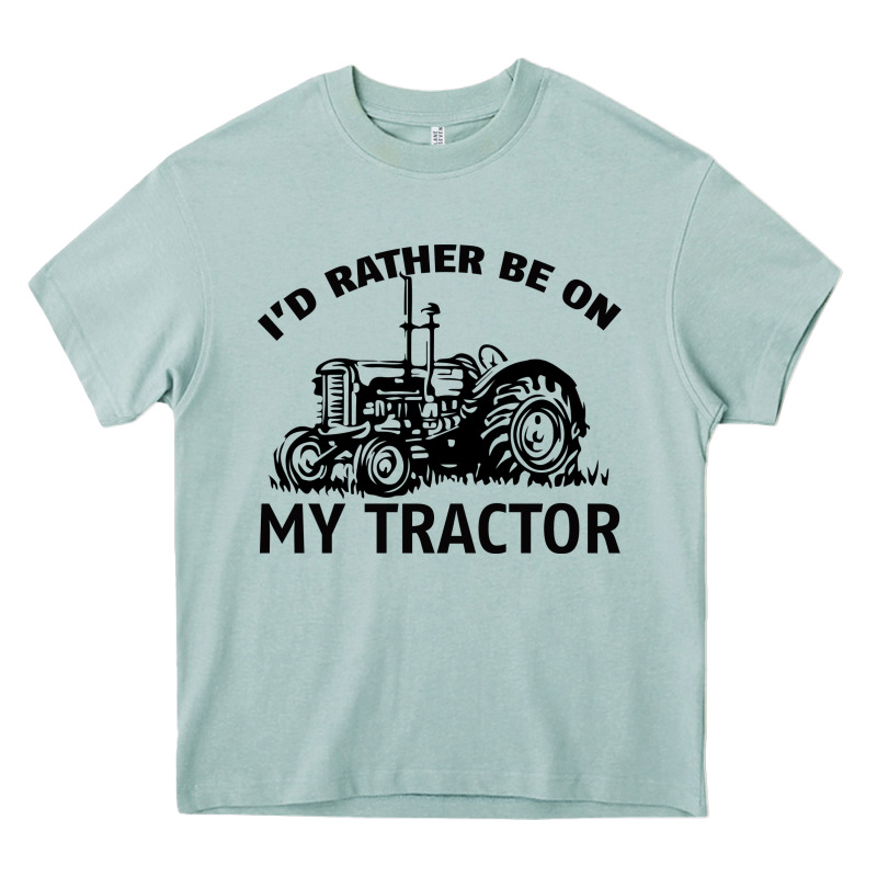 I D Rather Be On My Tractor Heavy Core Tee by Bettercallsaul | Teevron