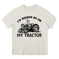 Cream I D Rather Be On My Tractor Heavy Core Tee - Bettercallsaul