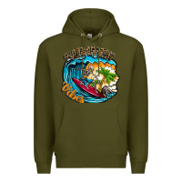 Army Green Summer Vibes Premium Hoodie - CowhideDigitalArt