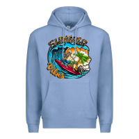 Colony Blue Summer Vibes Premium Hoodie - CowhideDigitalArt
