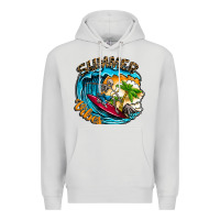 Dove Grey Summer Vibes Premium Hoodie - CowhideDigitalArt
