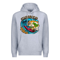 Heather Grey Summer Vibes Premium Hoodie - CowhideDigitalArt