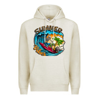 Oatmeal Heather Summer Vibes Premium Hoodie - CowhideDigitalArt