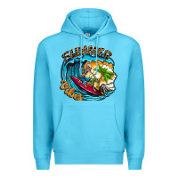 Ocean Blue Summer Vibes Premium Hoodie - CowhideDigitalArt