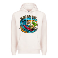 Pale Pink Summer Vibes Premium Hoodie - CowhideDigitalArt