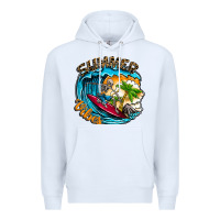 White Summer Vibes Premium Hoodie - CowhideDigitalArt