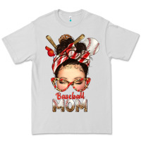 Dove Grey Baseball Mom Messy Bun Premium Tee - texasbilliewilder