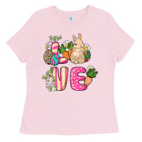 Bubblegum Pink Love Easter Ladies Tee - NancyCooperArtShop
