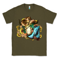 Army Green Cow skull Cowboy boots hats sunflowers Classic Tee - HowdyJamesFarm