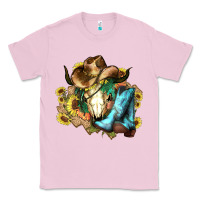 Bubblegum Pink Cow skull Cowboy boots hats sunflowers Classic Tee - HowdyJamesFarm