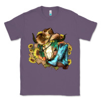 Lavender Cow skull Cowboy boots hats sunflowers Classic Tee - HowdyJamesFarm