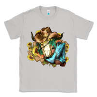 Moon Dust Cow skull Cowboy boots hats sunflowers Classic Tee - HowdyJamesFarm