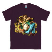 Plum Cow skull Cowboy boots hats sunflowers Classic Tee - HowdyJamesFarm