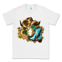 White Cow skull Cowboy boots hats sunflowers Classic Tee - HowdyJamesFarm