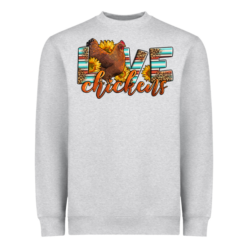 Love Chickens Heavyweight Sweatshirt by LillyAllenDesigns | Teevron