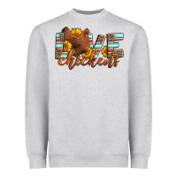 Heather Grey love chickens Heavyweight Sweatshirt - LillyAllenDesigns