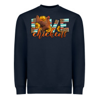 Navy love chickens Heavyweight Sweatshirt - LillyAllenDesigns