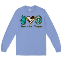 Colony Blue Peace Love Turquoise Long Sleeve Tee - Jasminsmagicworld